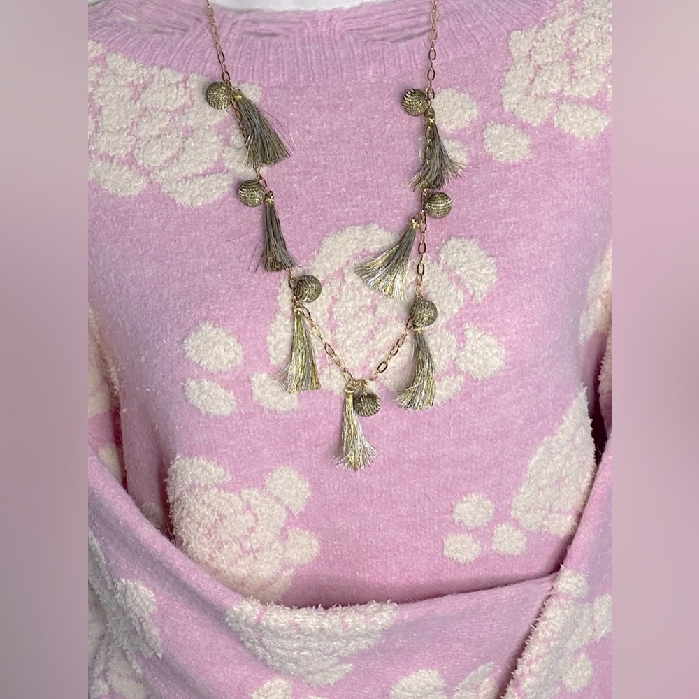 Rebecca Minkoff NWOT Silver And Gold Tassel Chain Goddess Necklace - Picture 3 of 16